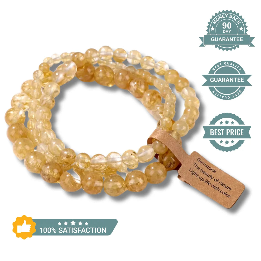 Golden Aura Harmony Bracelet - Yellow Watermelon Stone