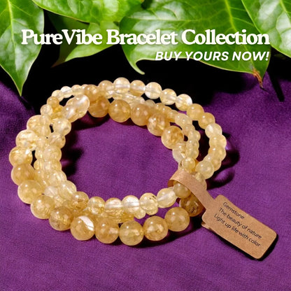 Golden Aura Harmony Bracelet - Yellow Watermelon Stone